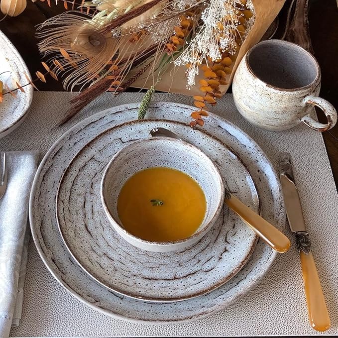Carmel Ceramica Truffle Dinnerware 12 Piece Set