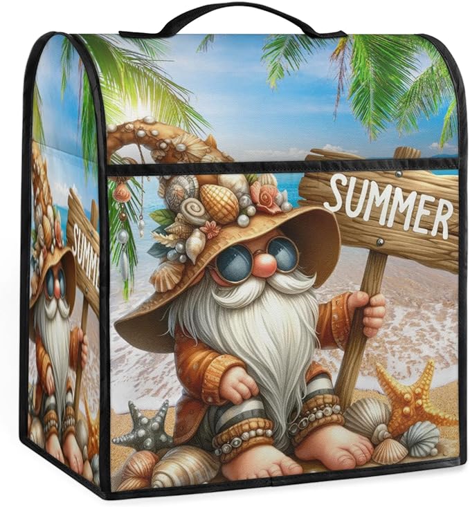 cfpolar Kitchen Aid Mixer Cover Compatible with 6-8 Quarts Summer Gnome Ocean Stand Mixer Cover Kitchen Aid Mixers Accessories Appliance Organizer Bag Dust Covers with Zipper Pocket