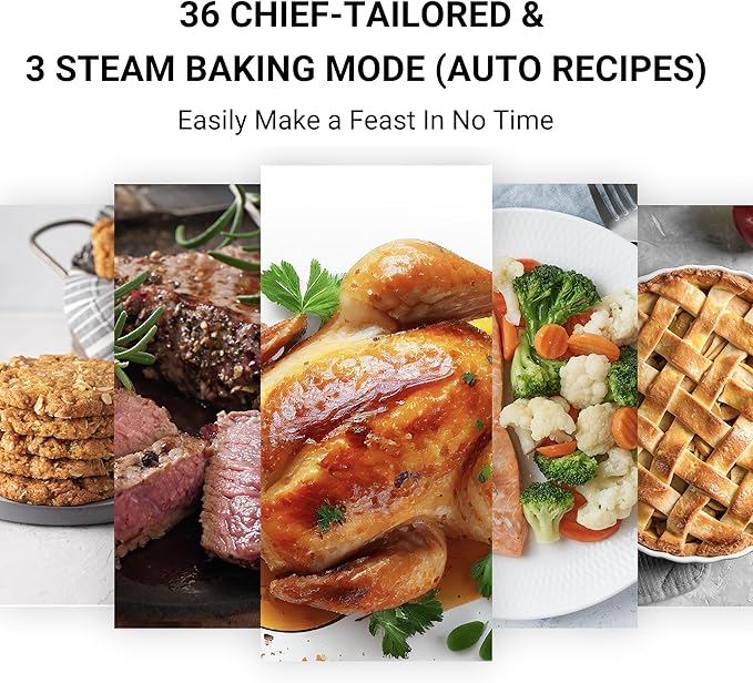 TOSHIBA 6-IN-1 Compact Steam Oven Combi Oven Countertop with Convection Steam &amp Bake Ferment Air Fryer Slow Cook Smart APP Control 36 Preset Menus and Steam Cleaning 20L