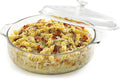 Libbey Round Casserole Dish with Lid Elegant Glass Bakeware with Lids Stackable Round Casserole Dishes for Oven Refrigerator Microwave and More