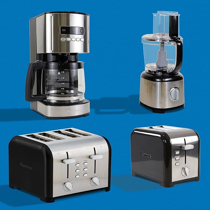 Kenmore Drip Coffee Maker - Programmable Cafe Machine With Glass Pot Regular &amp Bold Brew Auto Shut Off Large Water Reservoir Reusable Filter Kitchen Appliances For Cafeteria Barista 12 Cup Bl