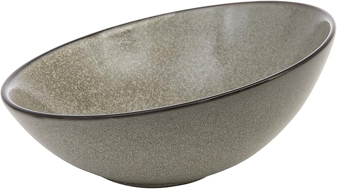 Fortessa D&ampV Ston Porcelain Dinnerware Tilt Bowl 8.5-Inch Set of 3 Mist
