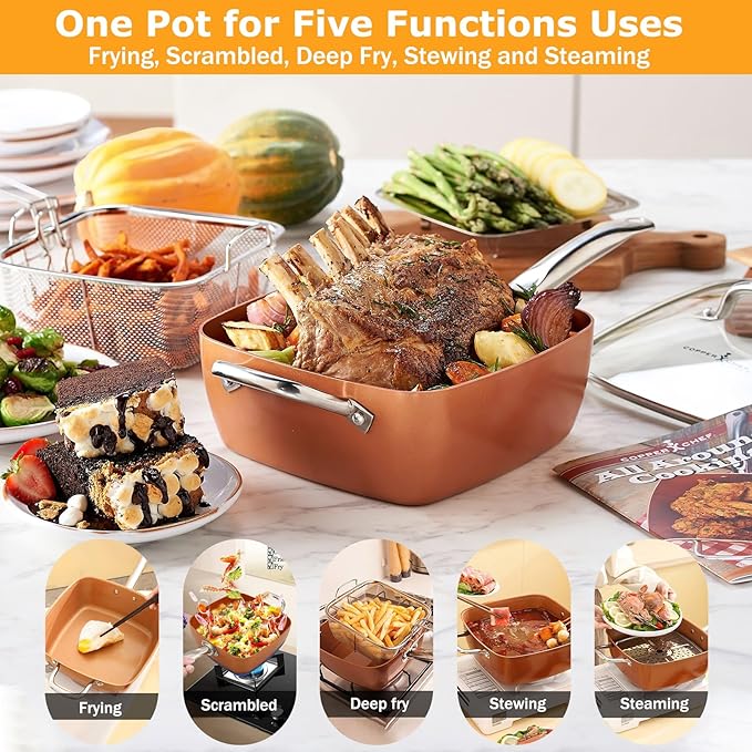 Stainless Steel Cookware Set for Home Chip Frying Pots and Pans Set Set of 4 Stainless Steel Non-stick Multifunctional Frying Pan Non Stick Frying Pans for Oven Dishwasher Safe
