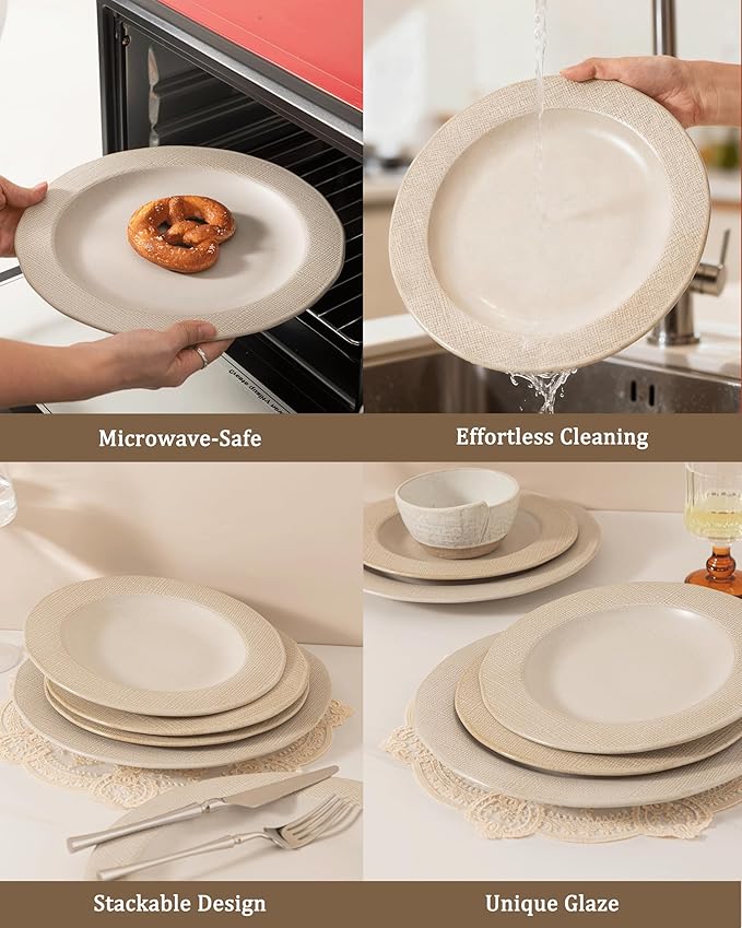 Dinnerware sets plates and bowls sets modern platesCeramic Dinnerware Sets12 Pieces Porcelain Lightweight PlatesScratch Resistant Dish Set (style - 5 4 - Set (12pcs))