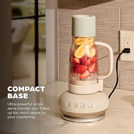 Ninja Blendboss™ | Personal Blender for Smoothies &amp Frozen Drinks | 26oz Travel Tumbler with LeakProof Lid Chug Spout &amp Detachable Straw | Auto-iQ Technology | Stone Mint | DB351ST