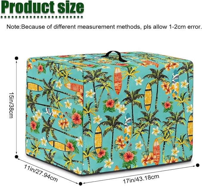 Tropical Tree Easy to Store Juicer Cover – Blender Dust Cover for Home Kitchen Fits Most Stand Mixers Machine Washable Stylish Floral Print Protects from Dust
