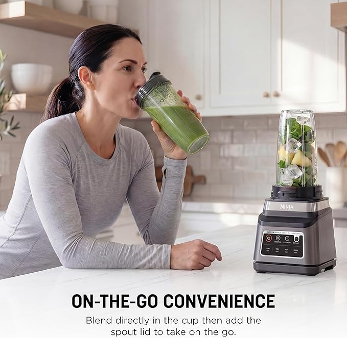 Ninja BN751 Professional Plus DUO Blender 1400 Peak Watts 3 Auto-IQ Programs for Smoothies Frozen Drinks &amp Nutrient Extractions 72-oz. Total Crushing Pitcher &amp (2) 24 oz. To-Go Cups Black