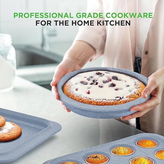 NutriChef 22‑Piece Non‑Stick Ceramic Pots and Pans Set – For All Cooktops Including Induction – PTFE &amp PFAS Free Includes Bakeware &amp Utensils