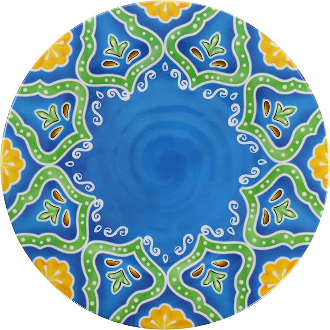 12-Piece Melamine Dinnerware Set Mandala Pattern Design Glossy Finish Shatter-Resistant Lightweight &amp Dishwasher Safe Ideal for Outdoor Picnic Camping &amp Household Daily Use