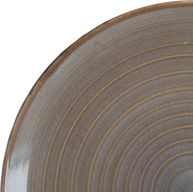Gibson Elite 16 Piece Dreamweaver Double Bowl Terracotta Reactive Dinnerware Set - Earthy Brown Service for 4 (16pcs)