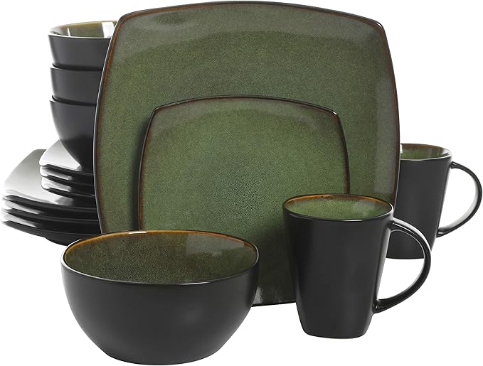 Gibson Elite Soho Lounge 16 Piece Dinnerware Set Green