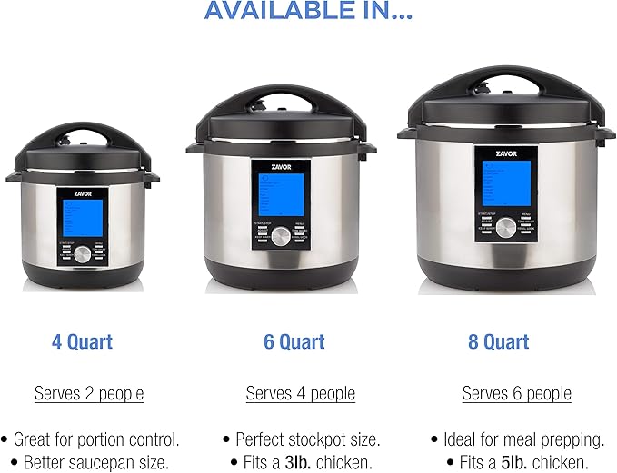 Zavor LUX LCD 6 Quart Multi-cooker with America's Test Kitchen Multicooker Perfection Cookbook Stainless Steel