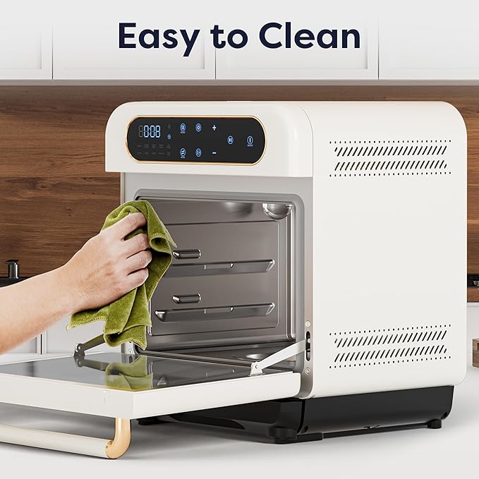 CIARRA 8-in-1 Air Fryer Steam Oven Countertop 13QT Mini Toaster Oven with Steam Rapid Steam Air Fry Vapor Bake Steam Clean Bake Dried Ferment White