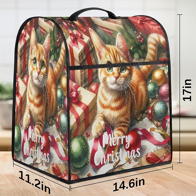 cfpolar Kitchen Aid Mixer Cover Compatible with 6-8 Quarts Christmas Ball Cat Xmas Stand Mixer Cover Kitchen Aid Mixers Accessories Appliance Organizer Bag Dust Covers with Zipper Pocket