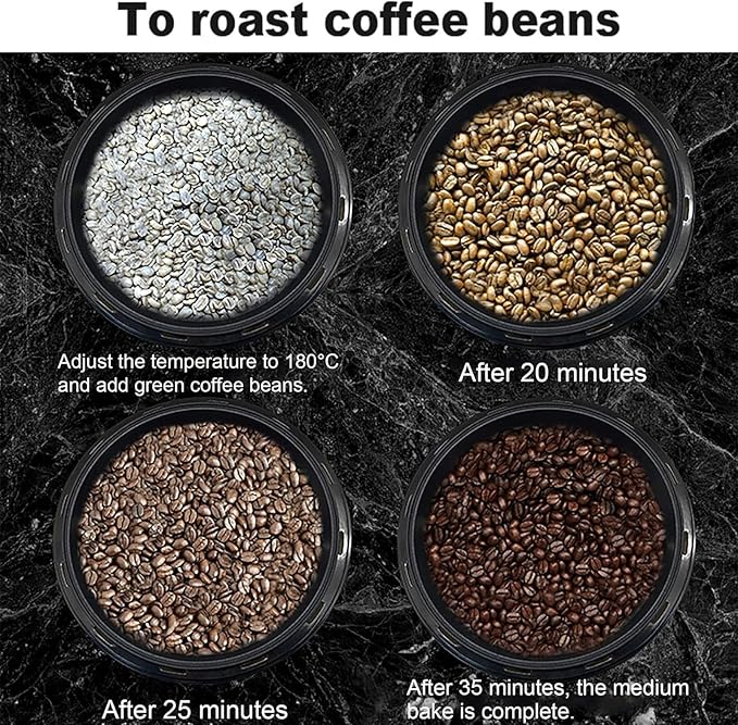 750g Coffee Roasting Machine Non-Stick Electric Coffee Maker 0-240°C Adjustable Temperature Variety Of Food Containers - For Some People Who Love Coffee
