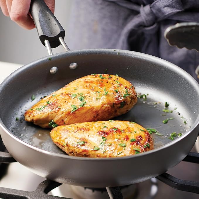 9-Piece Champagne Ceramic Non-Stick Pots and Pans Set Includes Skillets &amp Saucepans &amp Dutch Oven Stackable Cookware Set for All Stovetops