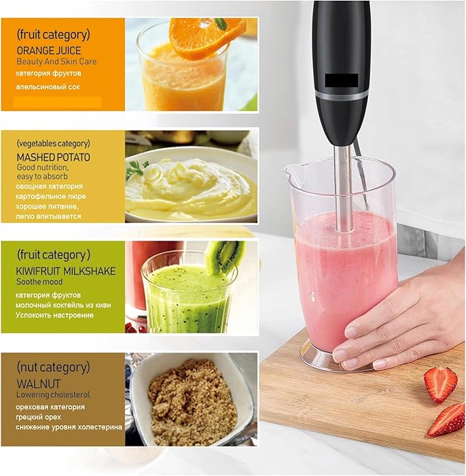 Fit for Electric Hand Blender - Detachable Kitchen Mixer with Stainless Steel Blade for Smoothies Soups and More(White)