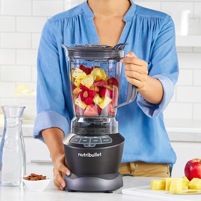 nutribullet Countertop Blender for Shakes Smoothies Food Prep and Frozen Blending 64 Ounces 1200 Watt Dark Gray NBF50400