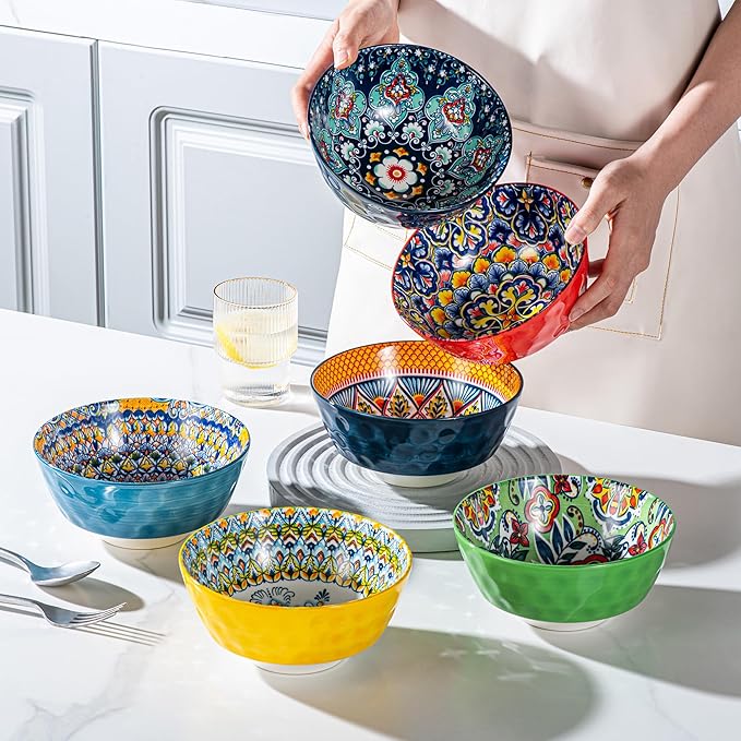Porcelain Bowl and Dinner Plate Set 24 pcs Dinnerware Set - Bohemian Style