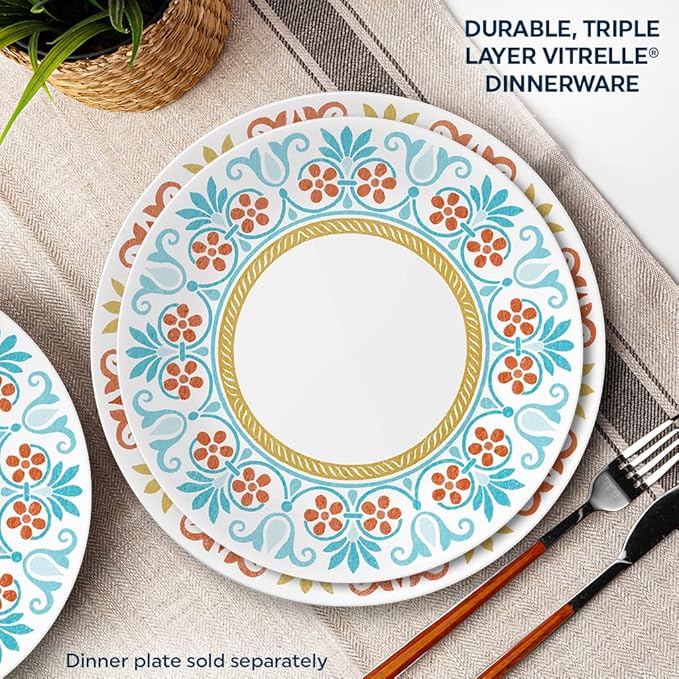 Corelle Terracotta Dreams Dinnerware Set for 6 18 Pieces &amp Terracotta Dreams Salad Plate Set for 6 | 8.5 Inch Kitchen Plate Set