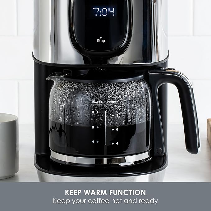 All-Clad Majestuo Stainless Steel Coffee Maker Keep Warm Function 1000 Watts Programmable Timer Removable Water Tank Silver