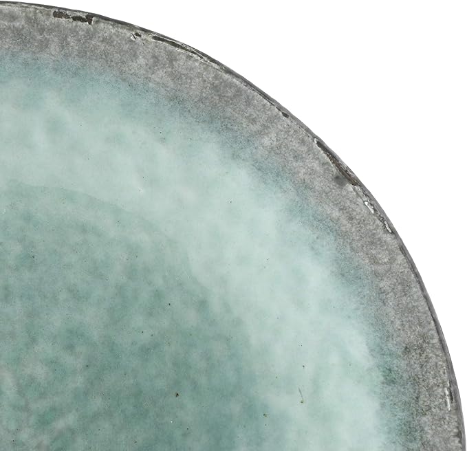 Gibson Elite Green Lantern Service for 4 (16 Piece) Double Bowl Dinnerware Set Teal Soft Gray Dinnerware Set