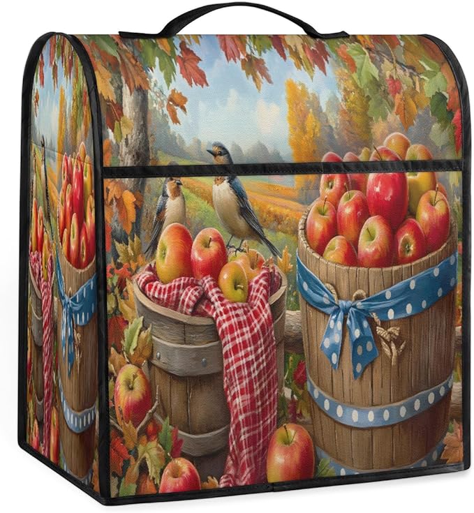 cfpolar Kitchen Aid Mixer Cover Compatible with 6-8 Quarts Autumn Apple Maple Leaves Bird Stand Mixer Cover Kitchen Aid Mixers Accessories Appliance Organizer Bag Dust Covers with Zipper Pocket