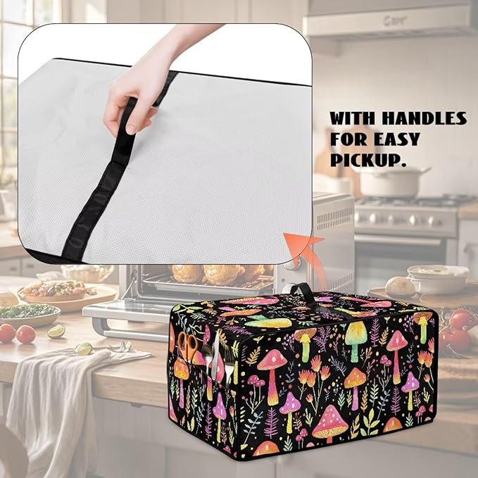 Magic Mushroom Toaster Oven Air Fryer Cover Heat-Resistant Waterproof Protective Covers Compatible with Smart Oven Air Fryer Smart Oven for Parties &amp Gatherings