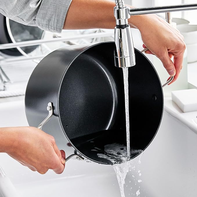 GP Black Pro Infinite8 Ceramic Nonstick 13 Piece Set Hard Anodized Stainless Steel Handle Saute and Saucepans PFAS-Free