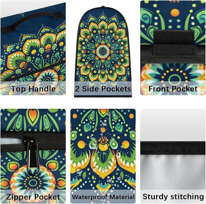 cfpolar Kitchen Aid Mixer Cover Compatible with 6-8 Quarts Ethnic Teal Mandala Green Stand Mixer Cover Kitchen Aid Mixers Accessories Appliance Organizer Bag Dust Covers with Zipper Pocket