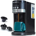 Single Serve Coffee Maker for Pods &amp Ground Coffee 6 to 14oz Brew Sizes Strong Brew Option Fast Brewing Compact Design with Removable 40oz Reservoir Travel Mug Friendly