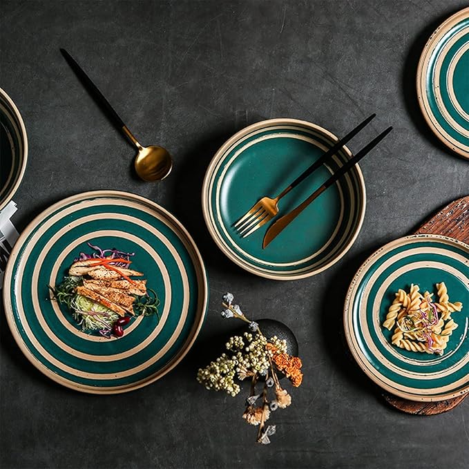 GaRcan Plates and Bowls Sets Porcelain Dinnerware Sets 16 Piece Ceramics Round Dinner Dish Sets Dinnerware Set with Dinner Plates Dessert Plates