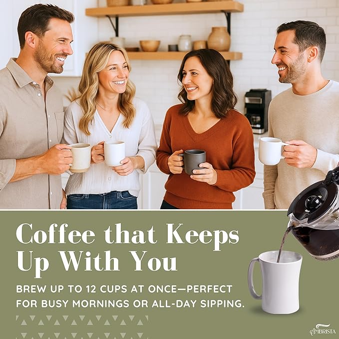 12-Cup Digital Drip Coffee Maker with Built-In Burr Grinder | Programmable Coffee Machine | Reusable Filter and Refillable Water Tank | Warming Plate with Glass Coffee Pot