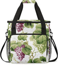Grapes Purple Green Coffee Maker Carring Bag Large Insulated Storage Organizer Case Tote Bags with Shoulder Strap for Travel Work Picnic
