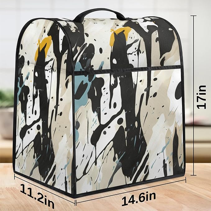 cfpolar Kitchen Aid Mixer Cover Compatible with 6-8 Quarts Abstract Ink Painting Stand Mixer Cover Kitchen Aid Mixers Accessories Appliance Organizer Bag Dust Covers with Zipper Pocket
