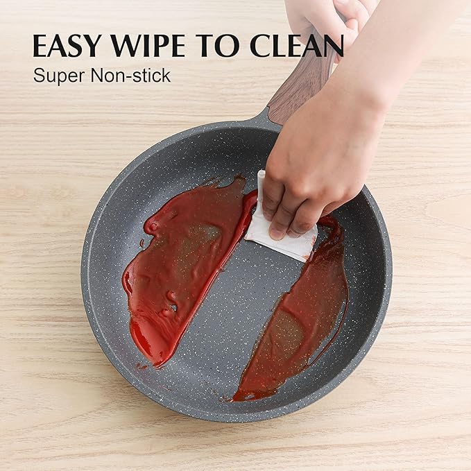SENSARTE Nonstick Cookware Set 13-Piece Healthy Kitchen Cooking Set 1.5 Quart Nonstick Sauce Pan with Lid Induction Comptable PFOA Free