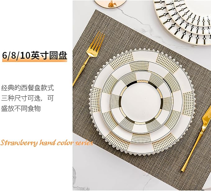 bone china dinnerware set tableware set 24-piece dish set for 6 dinner plate set cups and plates sets for kitchen round plates dishwasher safe kitchen dishes set for housewarmingpartydinner