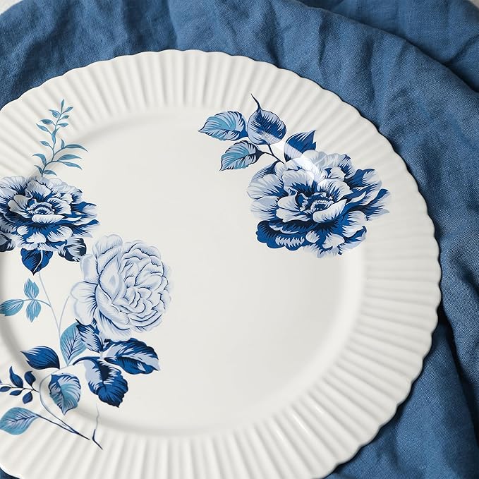 Stone Lain Fiore 24-Piece Dinnerware Set New Bone China Blue