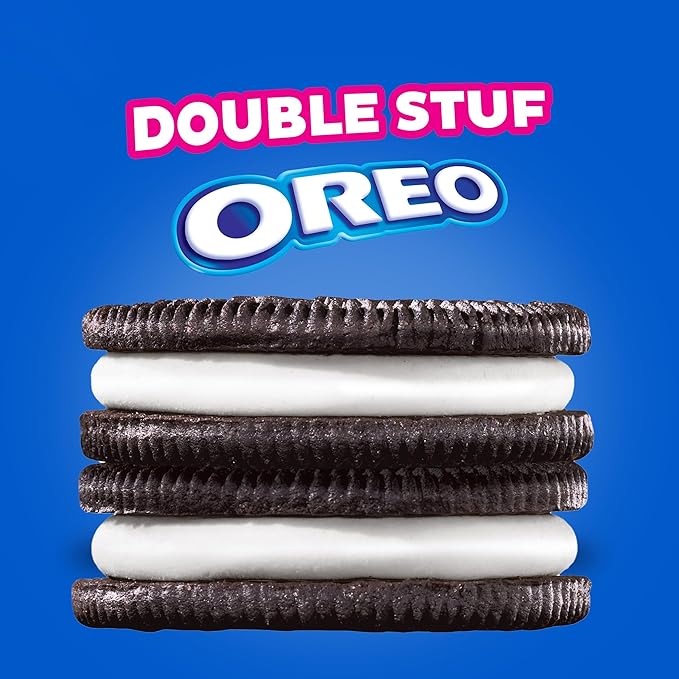 OREO Double Stuf Chocolate Sandwich Cookies King Size 10 Snack Packs (8 Cookies Per Pack)