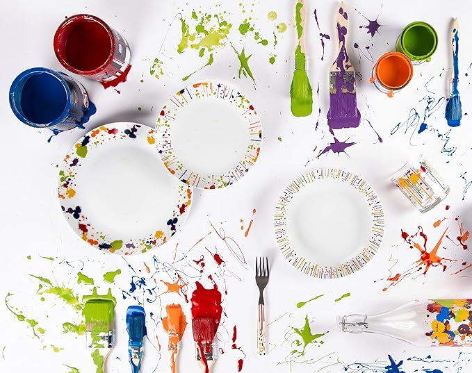 Excelsa Dripping 18-Piece Dinner Set Porcelain