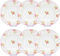 Bone China Deep Plate Set of 4 Dinner Plates Salad Plates Dinnerware Sets Serving Bowls Soup Bowls Kitchen Plates Tableware Set for Home and as a Gift (English Rose Set of 6)