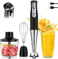 Cordless Immersion Blender Handheld Rechargeable 4 In 1 Electric Hand Blender Stick Blender Variable Speed with Chopper Beaker Whisk Stainless Steel Blade for Soup Baby Food Smoothies