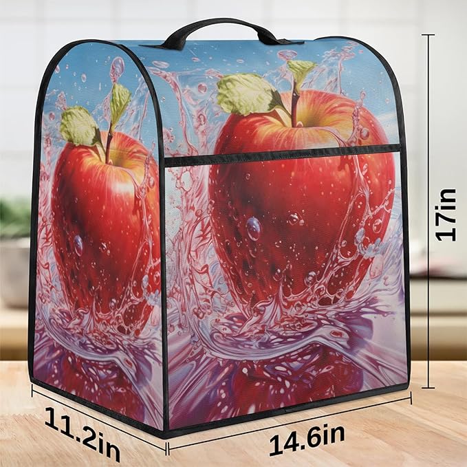 cfpolar Kitchen Aid Mixer Cover Compatible with 6-8 Quarts Watercolor Apple Fruit Stand Mixer Cover Kitchen Aid Mixers Accessories Appliance Organizer Bag Dust Covers with Zipper Pocket
