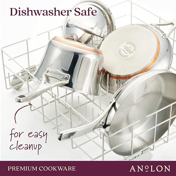 Anolon Stainless Steel &amp Hard Anodized Aluminum Cookware Set (11 Piece)