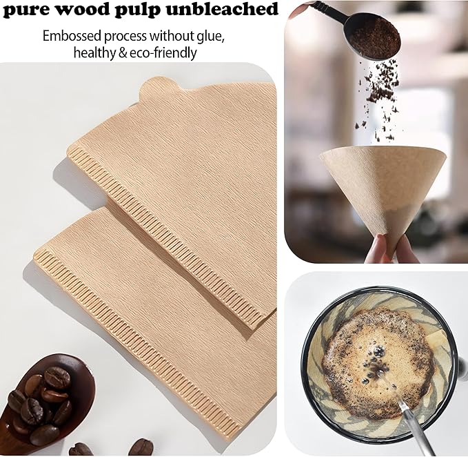 Pour Over Coffee Maker 17oz Pour Over Coffee Dripper Ceramic Retain Heat with 50PCS Paper Coffee Filter for Father's Day Christmas Reusable Drip Coffee Maker for Café Restaurant Home Camping