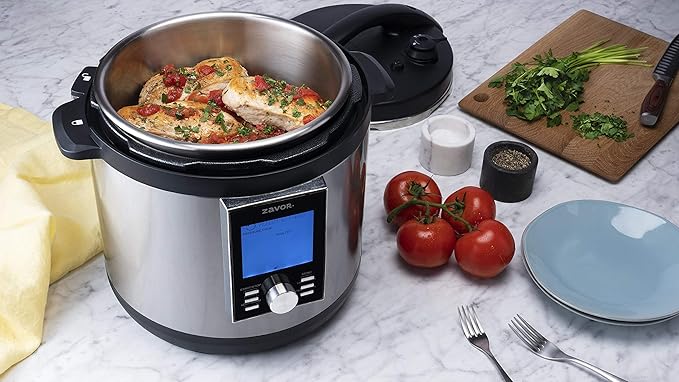 Zavor LUX LCD 6 Quart Multi-cooker with America's Test Kitchen Multicooker Perfection Cookbook Stainless Steel