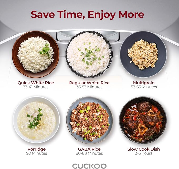 CUCKOO Micom Rice Cooker 6 Cup Uncooked / 12 Cup Cooked Korean Fuzzy Logic Rice Cooker with Delay Timer &amp Keep Warm Setting Versatile Food Steamer with Non-Stick Inner Pot Silver (CR-0632F)