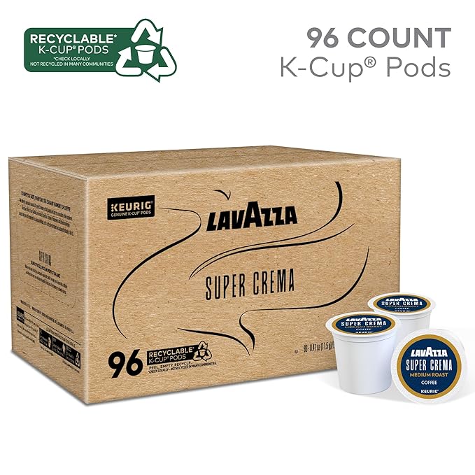 Lavazza Super Crema Single Serve Keurig® K-Cup® Pods Medium Espresso Roast Coffee 1 Box 96 Count