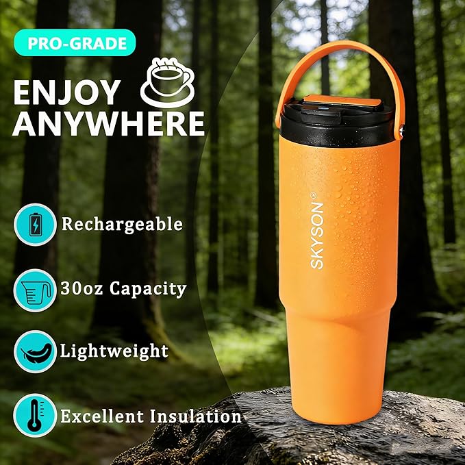 minkah Fast Extraction Mini Electric Coffee Maker - Portable Filter Coffee Brewer for TravelInsulated Stainless Steel Tumbler30 oz Reusable Iced Coffee Cup MachineHot Coffee Mug with Lid(Green)