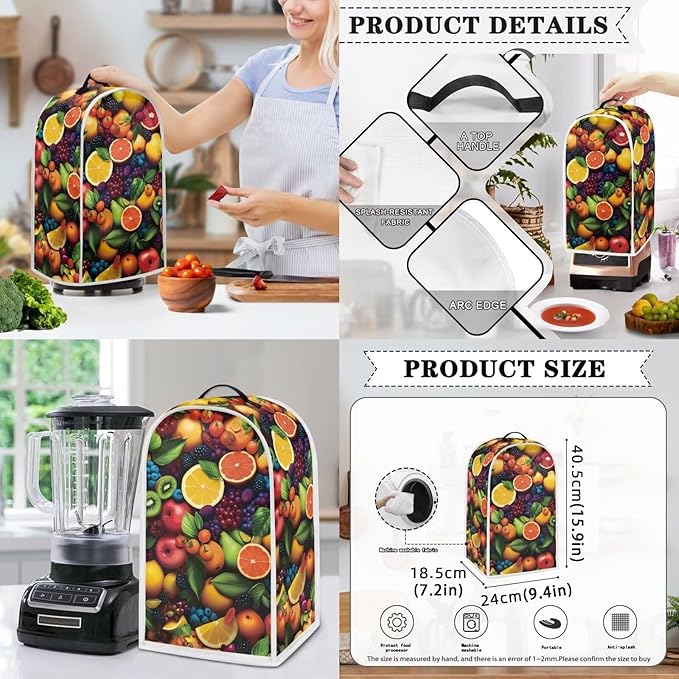 Appliance Covers for Kitchen Counter Fresh Fruits Toaster Cover Kitchen Appliance Cover Set Universal Size Blender Cover Slow Cooker Cover and Toaster Cover 2 Slice Cooker Cover Dust Cover